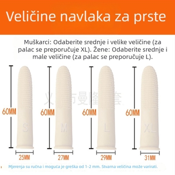 Bijeli latex pokrovi za prste, otporni na proklizavanje i debeli, s tiskanim točkicama, za brojanje novca, zaštitna oprema za laboratorij i mikroelektroniku