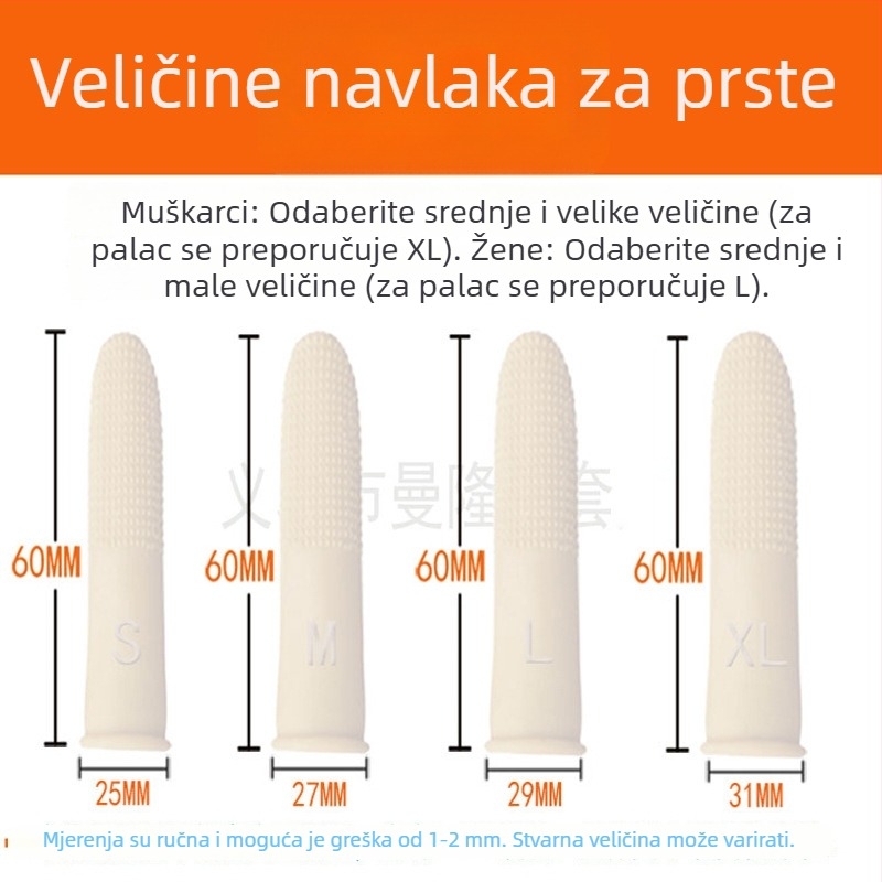 Bijeli latex pokrovi za prste, otporni na proklizavanje i debeli, s tiskanim točkicama, za brojanje novca, zaštitna oprema za laboratorij i mikroelektroniku