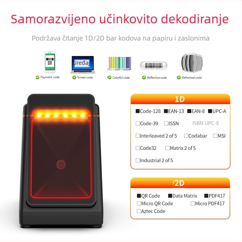 USB 2D čitač bar kodova za supermarket POS