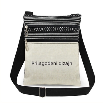 Etnički stil tiskana crossbody torba s dvostrukim zatvaračima, ultra lagana ženska messenger torba, mogućnost vlastitog dizajna