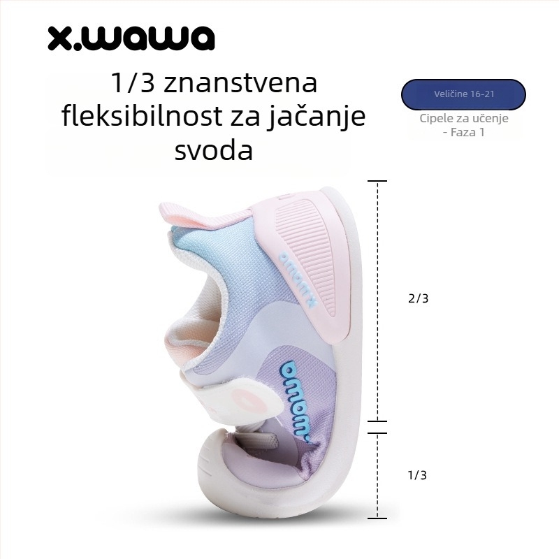 Snow Doll jesenske dječje tenisice s Velcro trakom, prozračne svakodnevne tenisice za hodanje za dječake i djevojčice, protuklizna potplata