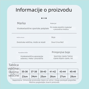 Ženske sportske čizme s prozračnim antibakterijskim uloškom protiv mirisa za udobnost i apsorpciju udara