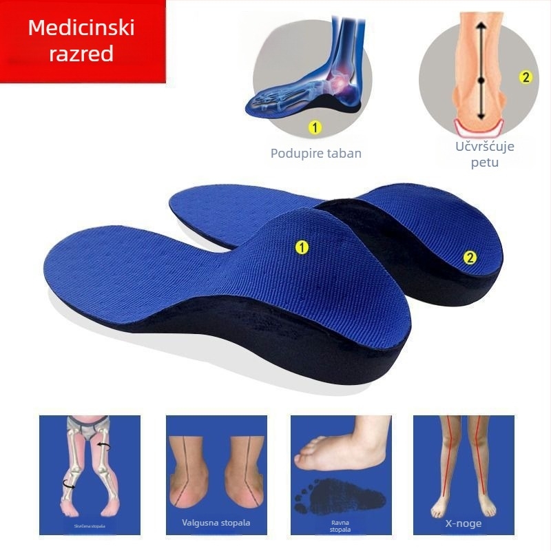 Medicinski ulošci za korekciju ploskog stopala, podrška unutarnjih i vanjskih lukova, zaštita stopala i pravilno poravnanje nogu