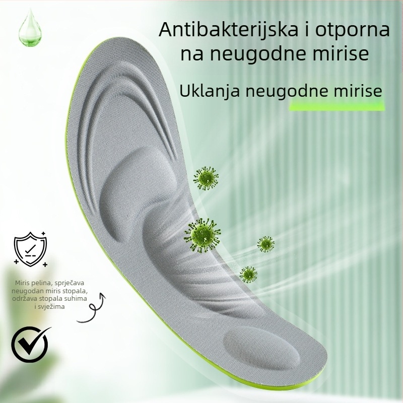 4D ulošci s potporom luka, upijanje vlage, prozračnost, visoka elastičnost i ublažavanje udaraca, za muške i ženske casual tenisice, prilagodljiv rez