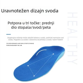 Dječje PU ulošci za plosno stopalo s podrškom svoda, ortopedski, apsorpcija šokova, sportski ulošci