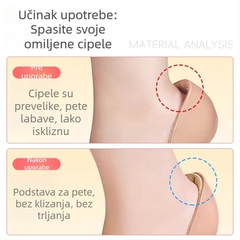 2-u-1 T-oblikovani ulošci za pete za žene, sprječavaju klizanje na visokim petama, udobni i protiv trljanja, pola veličine ulošci za prilagodbu većih cipela