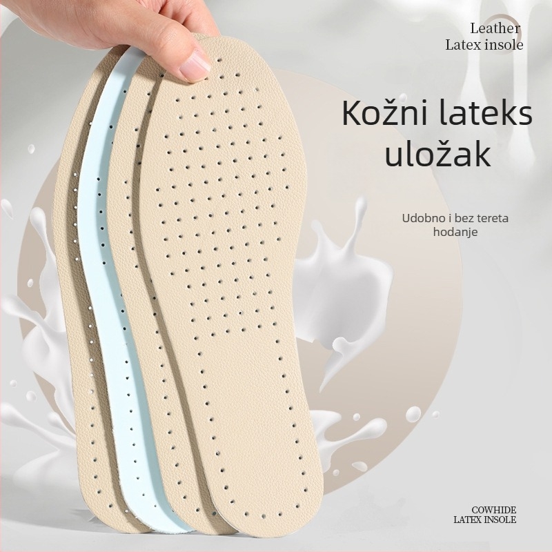 Uložak od teleće kože i lateksa, visoka elastičnost, apsorpcija udara, protiv mirisa, iznimno mekana puna podstava, prava koža, ljetna tanka