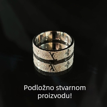 Prsten s CNC tehnologijom, matirana površina s natpisom, za parove, lagani luksuzni dizajn, unisex