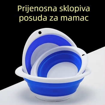 Sklopiva posuda za miješanje mamaca s ladicom i otvorenim posudom za mamac – gumena konstrukcija