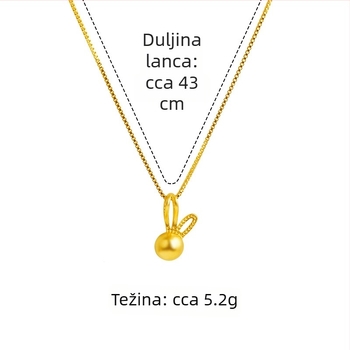 Set nakita s temom Godine zeca: Lančić i naušnice za žene, jednostavan stil, bakarna legura s imitacijskim zlatnim premazom