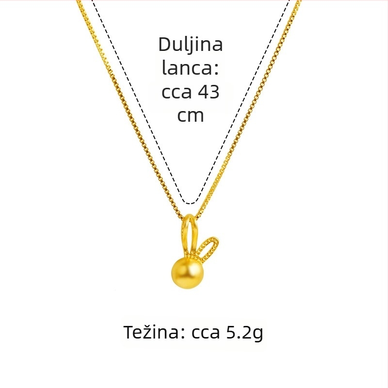 Set nakita s temom Godine zeca: Lančić i naušnice za žene, jednostavan stil, bakarna legura s imitacijskim zlatnim premazom