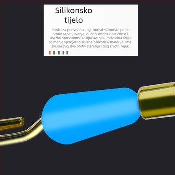 Silikonski brzi klip za podliniju s konektorom i prstenom u obliku osmerokuta za noćni ribolov