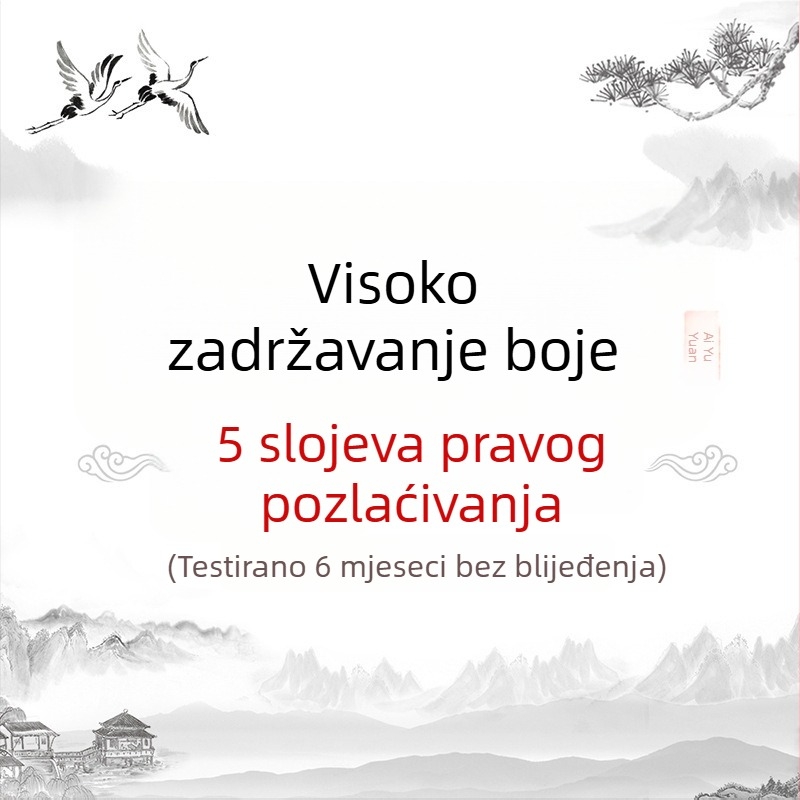 Novi kineski stil, dvorski retro, set ogrlice i naušnica s imitacijom jadeita i emajla, s motivom četverolisne djeteline