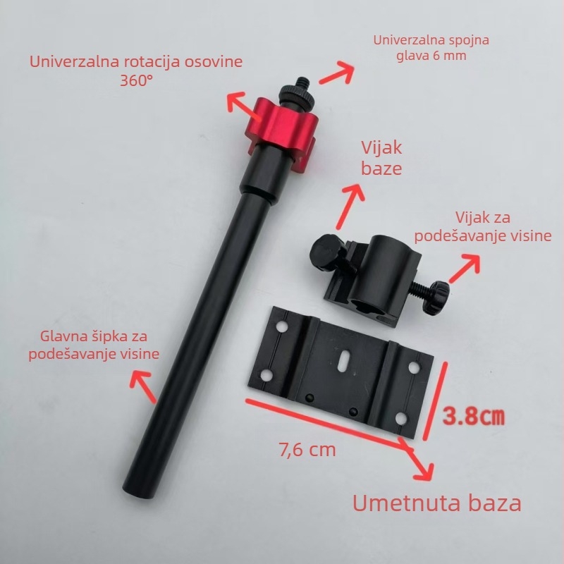 Prilagodljiv nosač lampe za noćni ribolov za kutiju i stolicu, univerzalna okretna oslonka, pribor za ribolov, legura aluminija-magnezija