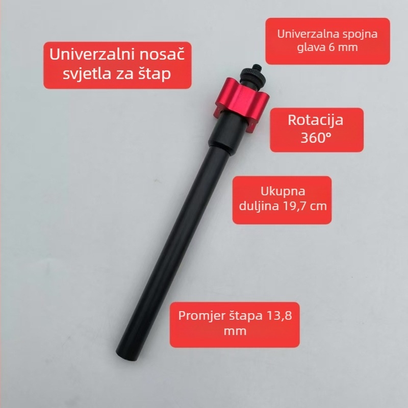 Prilagodljiv nosač lampe za noćni ribolov za kutiju i stolicu, univerzalna okretna oslonka, pribor za ribolov, legura aluminija-magnezija