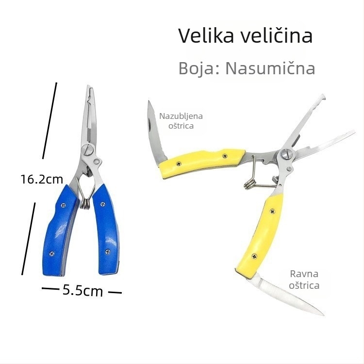 Vanjske ribolovne kliješta s nožem — nehrđajućeg čelika, višefunkcionalna kliješta za uklanjanje udice i rukovanje ribom
