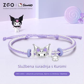 Zhenggang x Sanrio Kuromi sterling srebrna narukvica za žene, novi model 2024, elegantan poklon za rođendan