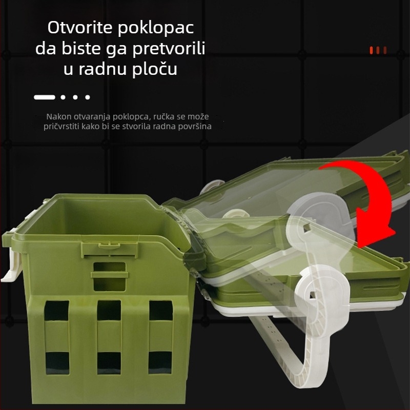 Višenamjenska prijenosna kutija za ribolov s držačem štapa – komplet za morski ribolov za početnike s kompletnim setom dodatne opreme za pohranu