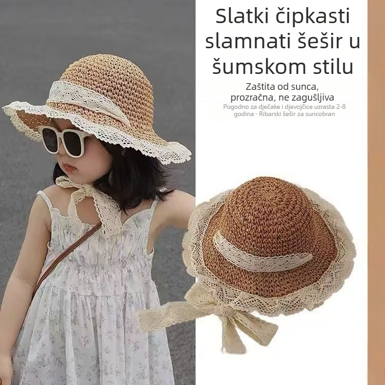 Ljetni dječji šešir za sunce sa širokim obodom, prozračan bucket stil
