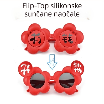Dječje polarizirane sunčane naočale s temom novca, novogodišnja atmosfera, s flip-up mehanizmom