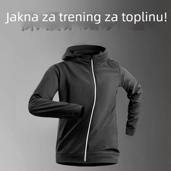 Unisex jakna za trčanje i trening s kapuljom, cjeloviti zatvarač i brzo sušeć materijal
