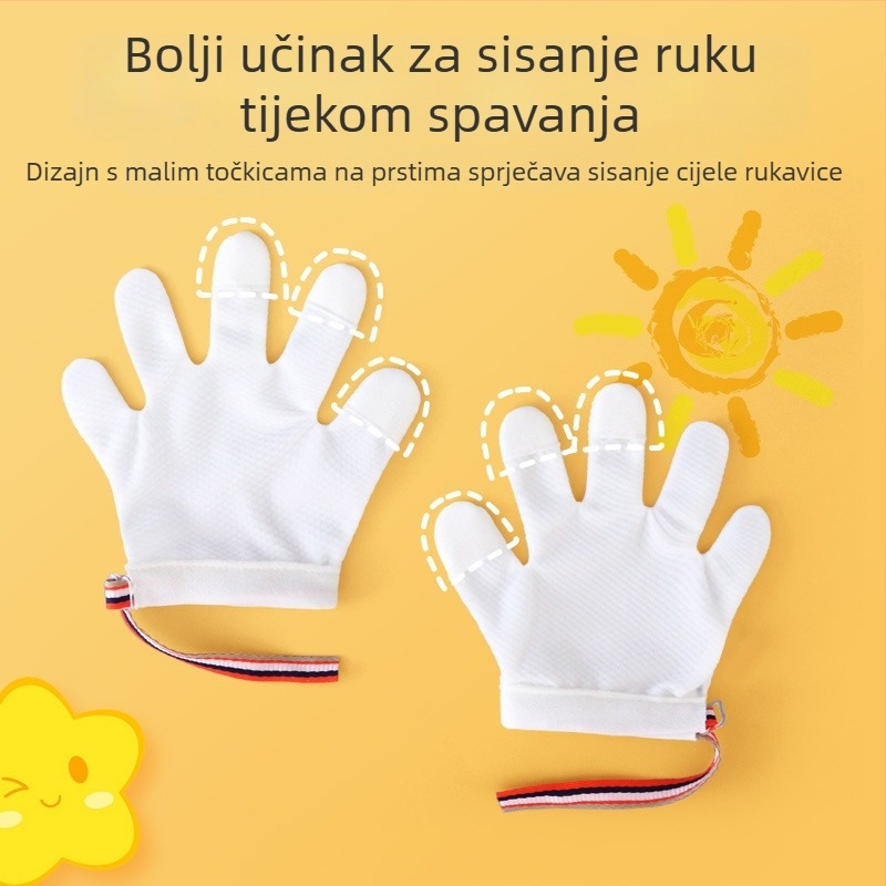 Rukavice s punim pokrivanjem pet prstiju za bebe i djecu – prevencija sisanja prstiju i grizenja noktiju, ortozna zaštita od najlona
