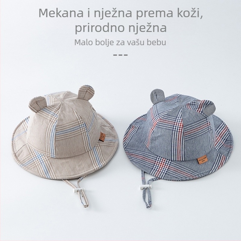 Bebina ribarska kapa s ušima medvjeda, podesiva širokim obodom, korejskog stila za proljeće i jesen, za dječake i djevojčice