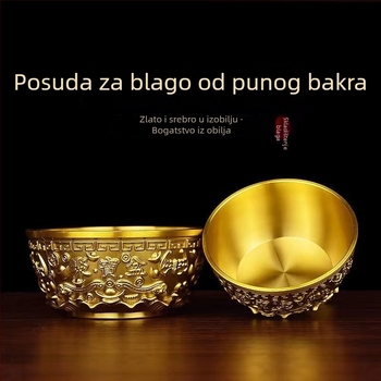 Mosadzna kornucopija sa šest blagoslova, Shen Wansan — dekorativni komad za hodnik, dnevni boravak i radni stol