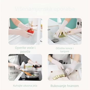 Nitril rukavice za prehrambenu upotrebu, kućanske poslove, čišćenje kuhinje i pranje posuđa, otporne na habanje, vodootporne, protuklizne, produžene duljine
