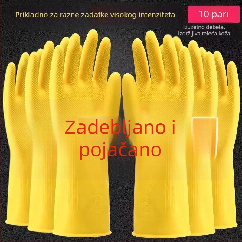 Lateks rukavice za kuhinju i pranje suđa, vodootporne, otporne na habanje, debeli radni rukavice za čišćenje i kućanstvo