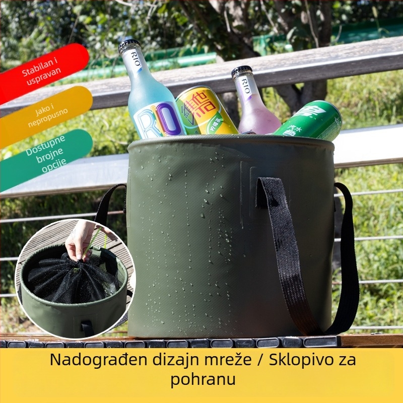 PVC kofa za žive ribe s mrežastim odjeljkom za pohranu, sklopiva i prijenosna za vanjski ribolov