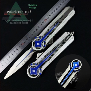 Delta Polaris nož, metalni dekorativni predmet s teleskopskim oprugom, velikog formata, automatsko izbacivanje