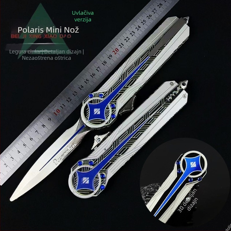 Delta Polaris nož, metalni dekorativni predmet s teleskopskim oprugom, velikog formata, automatsko izbacivanje