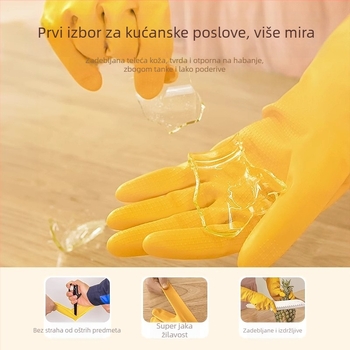 Lateks rukavice s čvršćom konstrukcijom od goveđeg tetiva za kućanstvo, otporne na habanje i vodootporne za pranje rublja i suđa, unisex