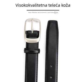 Ženski kaiš od prave kože, korejskog stila, svestran za traperice i casual hlače