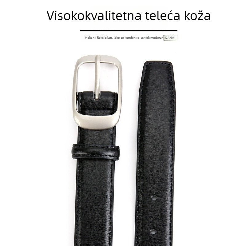 Ženski kaiš od prave kože, korejskog stila, svestran za traperice i casual hlače