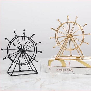 Kovani metalni ukrasni predmet za stol, ured ili spavaću sobu – rotirajući Ferris Wheel dekor