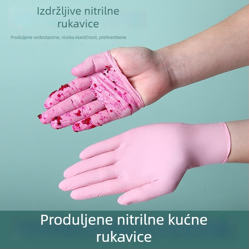 Jednokratne nitril rukavice, produžene dužine, vodootporne, tanke, udobne za kućno čišćenje u kuhinji, prehrambena kvaliteta