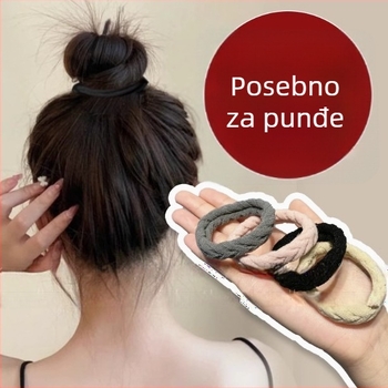 Neklizajuća gumica za kosu za čvor i rep, tkanina, elastični dodatak za odrasle, svestran