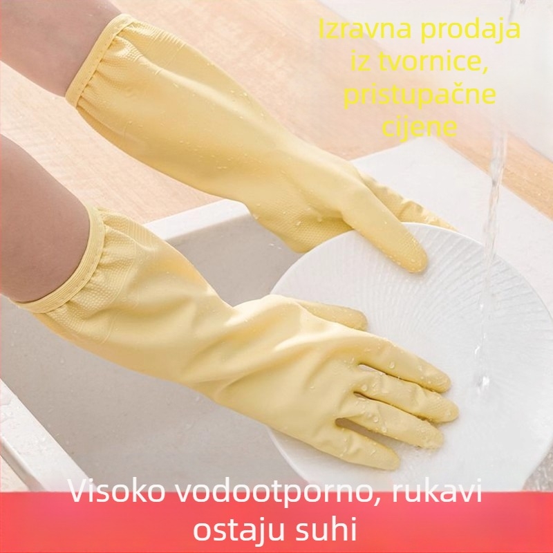Kućanske rukavice za pranje posuđa i kuhinjsko čišćenje, produžene vodootporne nitrilne rukavice