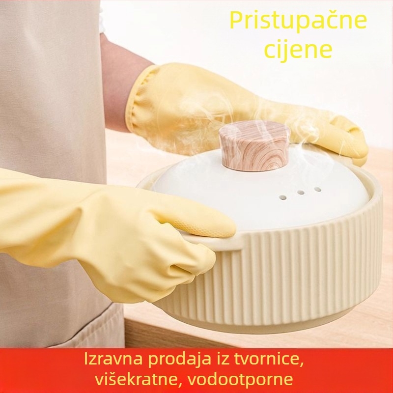 Kućanske rukavice za pranje posuđa i kuhinjsko čišćenje, produžene vodootporne nitrilne rukavice