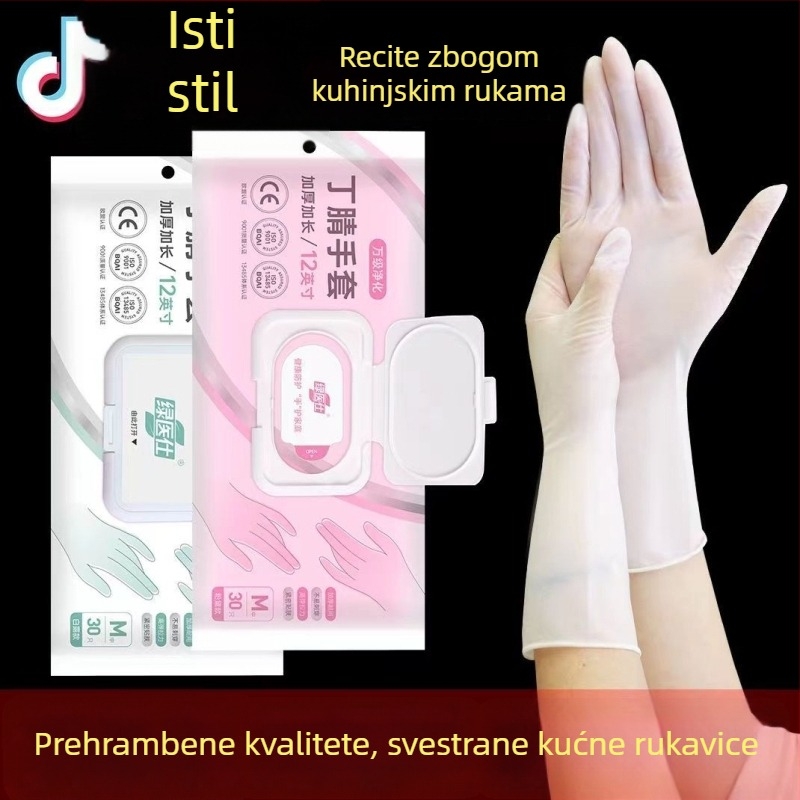 Nitril rukavice, ekstra debeli, vodootporne, jednokratne, za kuhinju i kućno čišćenje, pranje posuđa, pečenje i bojanje kose