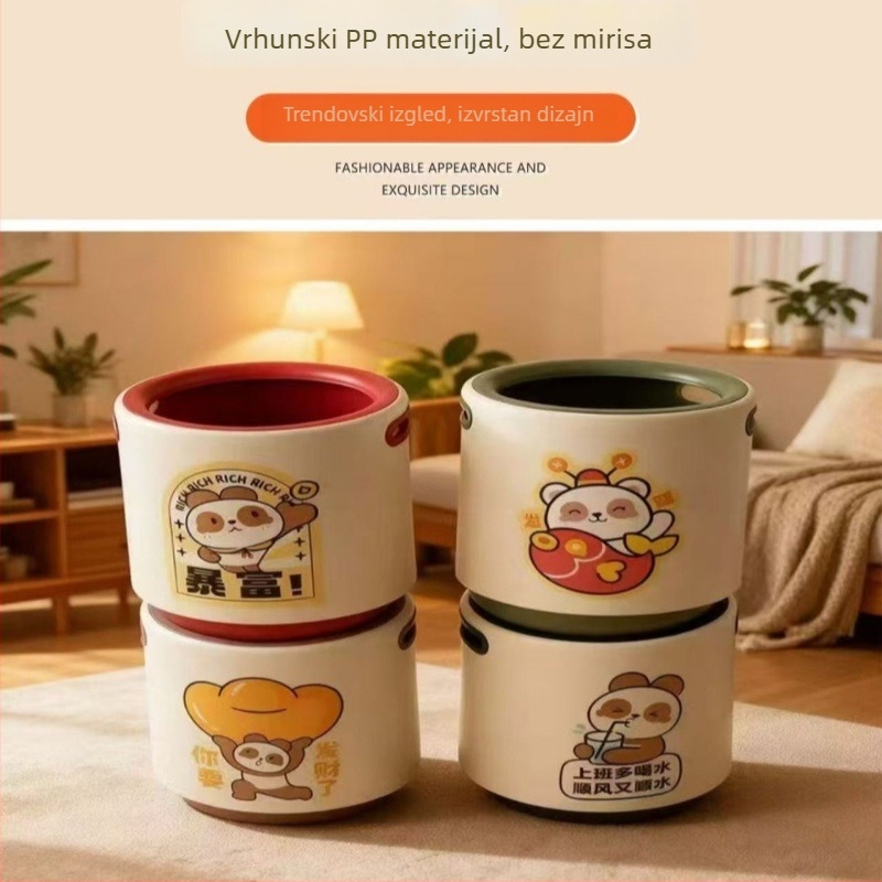 Kanta za smeće s crtić dizajnom za kućnu upotrebu, vrhunski luksuzan dojam, pogodna za dnevni boravak, kupaonicu i spavaću sobu, dvostruki sloj, čvrst dizajn