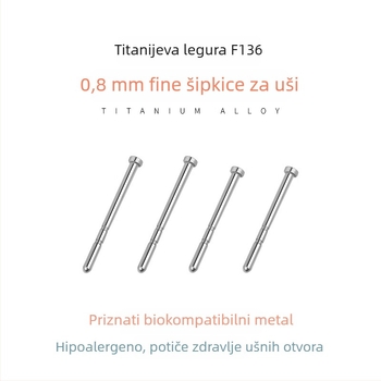 Nakit od medicinske titanije F136, implantabilan, unisex, jednostavan stil