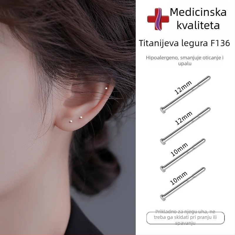 Nakit od medicinske titanije F136, implantabilan, unisex, jednostavan stil
