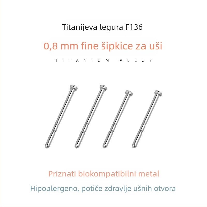 Nakit od medicinske titanije F136, implantabilan, unisex, jednostavan stil