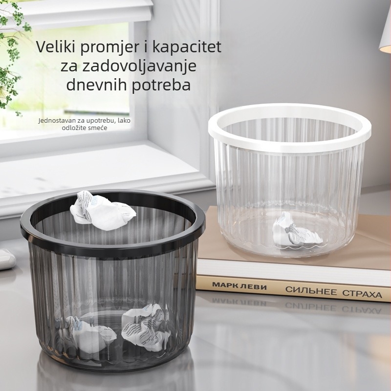 Proziran plastični stolni koš za otpadke, kvadratnog oblika, bez poklopca, za kućnu upotrebu