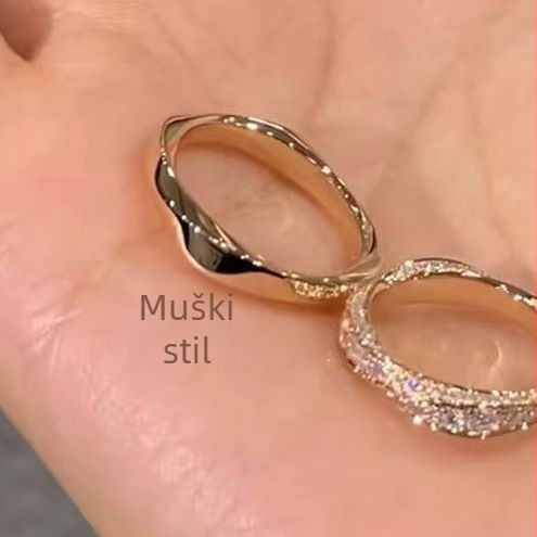 Mobius prsten s dijamantima za parove – unisex, luksuzan modni dodatak