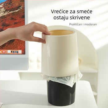 Minimalistički stolni kanta za otpatke za kućnu upotrebu, kreativna kanta s unutarnjim uloškom, bez poklopca za kuhinju i dnevni boravak