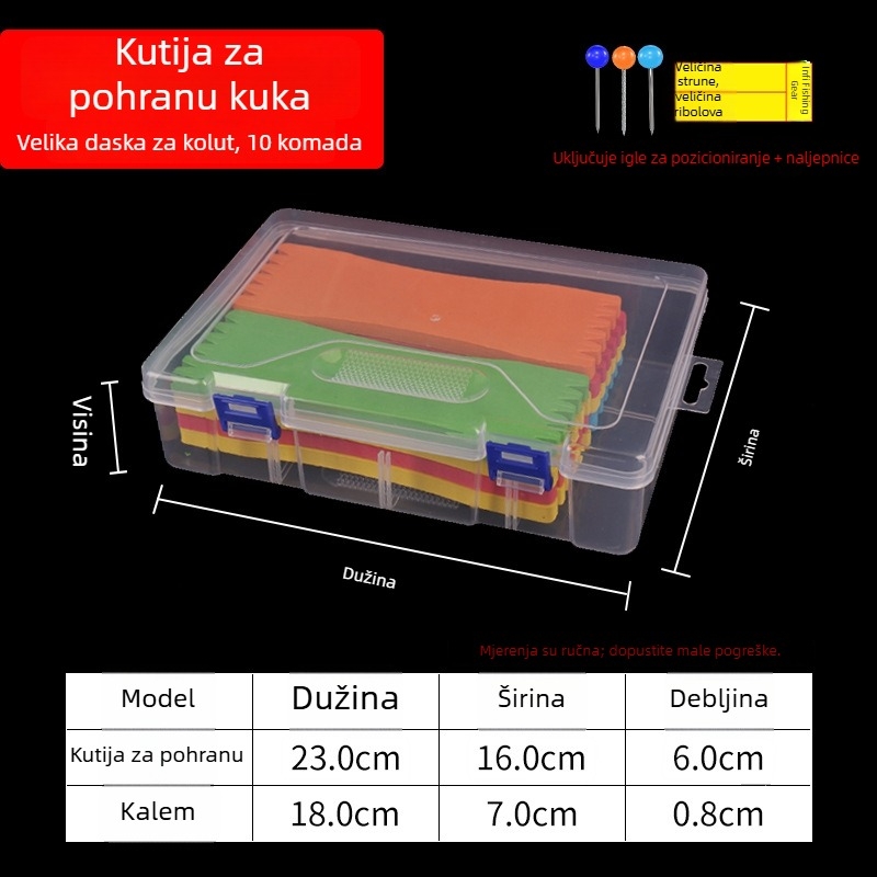 Kutija za pohranu udica i najlona za morski ribolov s pjenastom pločom